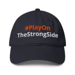 Low-profile baseball cap: Play On The Strong Side